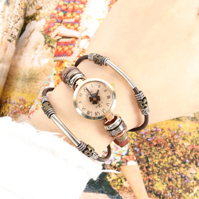 Wholesale Genuine Leather Strap Bracelet Watches