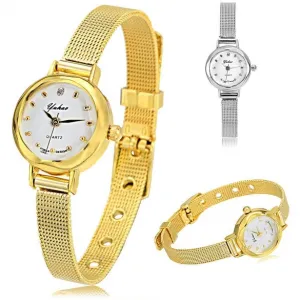 Women Lady Fashion Slim Elegant Small Dial Quartz Analog Wrist Watch